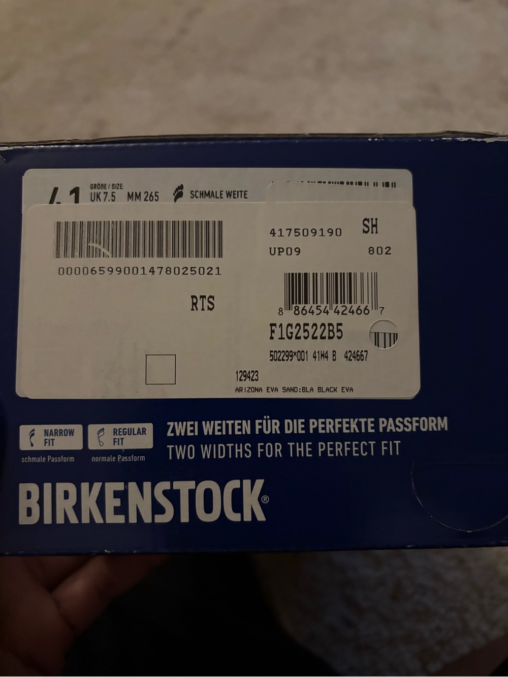 NIB Birkenstock Arizona EVA Black Sandals Slides Unisex EU 41, Sz 10, - Picture 8 of 8